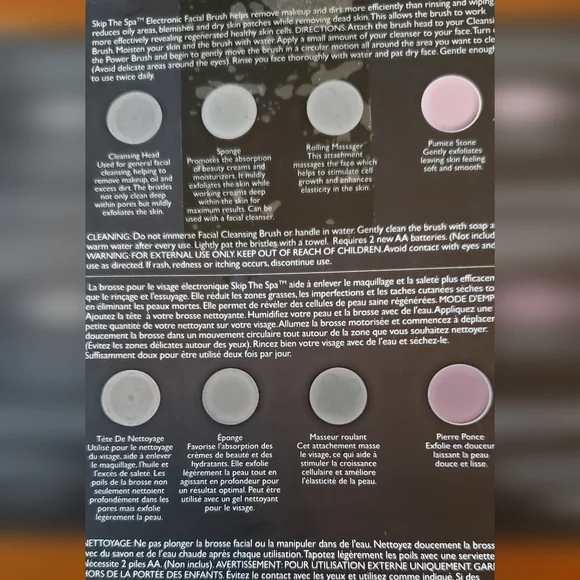 Facial Brush w/attachments, battery operated - NEW - Picture 3 of 4